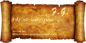 Füsi Györgyi névjegykártya